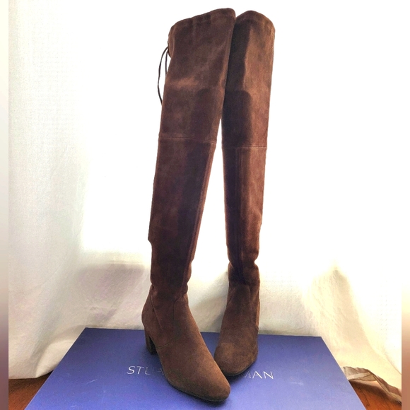 STUART WEITZMAN Genna Brown Over-the-Knee Suede Boots Size: 7.5M - Picture 3 of 15